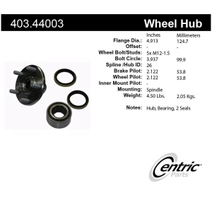 Centric Premium™ Wheel Hub Repair Kit for 1984 Toyota Camry - 403.44003