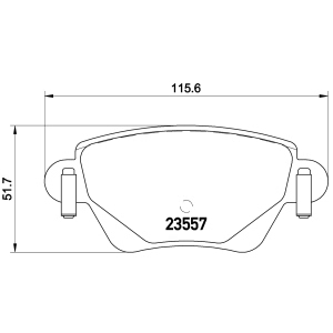 brembo Premium Low-Met OE Equivalent Rear Brake Pads for Jaguar X-Type - P24059