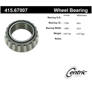 Centric Premium™ Front Driver Side Inner Wheel Bearing for 2015 Ford F-350 Super Duty - 415.67007