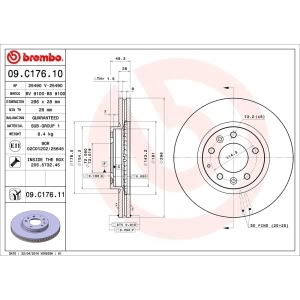 brembo UV Coated Series Front Brake Rotor for 2012 Mazda CX-7 - 09.C176.11