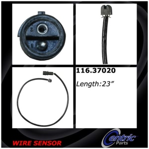 Centric Rear Brake Pad Sensor for 1988 Porsche 911 - 116.37020
