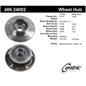 Centric Premium™ Wheel Bearing And Hub Assembly for 1989 BMW 535i - 406.34002