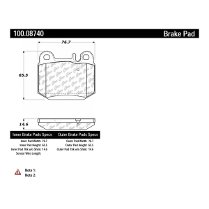 Centric Formula 100 Series™ OEM Brake Pads for 2005 Mercedes-Benz ML500 - 100.08740