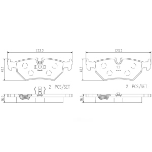 brembo Premium Ceramic Rear Disc Brake Pads for 1991 Jaguar Vanden Plas - P36008N