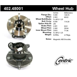 Centric Premium™ Wheel Bearing And Hub Assembly for 2013 Suzuki SX4 - 402.48001