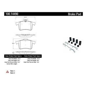Centric Formula 100 Series™ OEM Brake Pads for Jaguar XFR-S - 100.14490