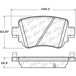 Centric Posi Quiet™ Ceramic Rear Disc Brake Pads for 2014 Volkswagen Passat - 105.17790