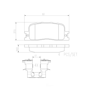 brembo Premium Ceramic Rear Disc Brake Pads for 2004 Toyota Camry - P83088N