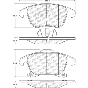 Centric Posi Quiet™ Ceramic Front Disc Brake Pads for 2014 Lincoln MKZ - 105.16530