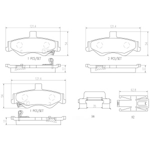 brembo Premium Ceramic Rear Disc Brake Pads for 2002 Chevrolet Camaro - P10025N