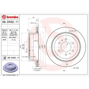 brembo UV Coated Series Rear Brake Rotor for 2011 Ford F-150 - 09.D452.11