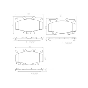 brembo Premium Ceramic Front Disc Brake Pads for 1993 Toyota Pickup - P83009N