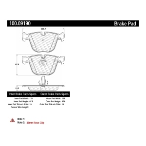 Centric Formula 100 Series™ OEM Brake Pads for 2008 BMW Alpina B7 - 100.09190