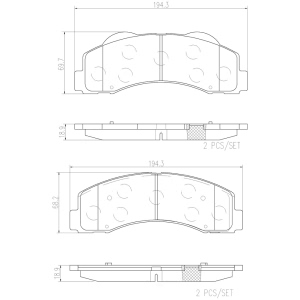 brembo Premium Ceramic Front Disc Brake Pads for 2011 Lincoln Navigator - P24166N