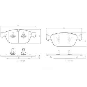 brembo Premium Ceramic Front Disc Brake Pads for 2015 Audi A8 Quattro - P85128N