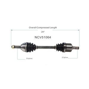 GSP North America Front Passenger Side CV Axle Assembly for 1994 Eagle Summit - NCV51064