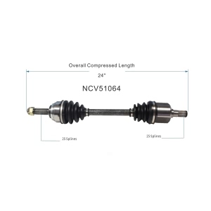 GSP North America Front Passenger Side CV Axle Assembly for 1994 Dodge Colt - NCV51064