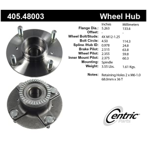 Centric Premium™ Wheel Bearing And Hub Assembly for 1995 Suzuki Swift - 405.48003