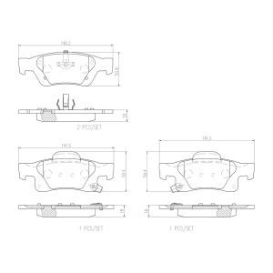 brembo Premium Ceramic Rear Disc Brake Pads for Jeep Grand Cherokee - P37016N