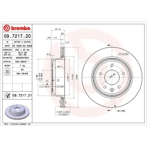 brembo UV Coated Series Vented Rear Brake Rotor for Jaguar XK8 - 09.7217.21