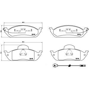 brembo Premium Low-Met OE Equivalent Front Brake Pads for 2002 Mercedes-Benz ML320 - P50039