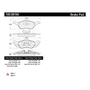 Centric Formula 100 Series™ OEM Brake Pads for 2000 Ford Focus - 100.08160