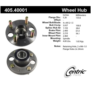 Centric Premium™ Wheel Bearing And Hub Assembly for 1987 Acura Integra - 405.40001