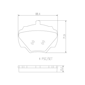 brembo Premium Ceramic Rear Disc Brake Pads for Land Rover Defender 90 - P44001N