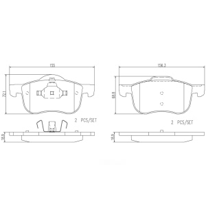brembo Premium Ceramic Front Disc Brake Pads for 2005 Volvo V70 - P86016N