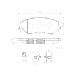 brembo Premium Ceramic Front Disc Brake Pads for 2006 Toyota RAV4 - P83082N