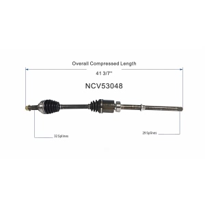 GSP North America Front Passenger Side CV Axle Assembly for 2016 Infiniti QX60 - NCV53048