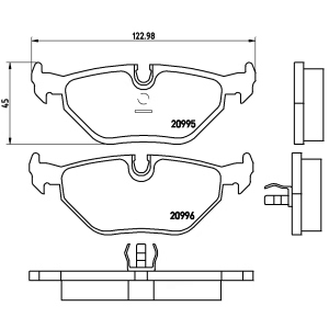 brembo Premium Low-Met OE Equivalent Rear Brake Pads for 1992 BMW 735i - P06011