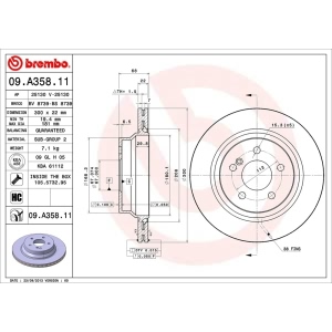 brembo UV Coated Series Vented Rear Brake Rotor for 2016 Mercedes-Benz E350 - 09.A358.11