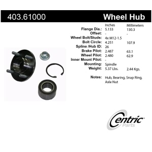 Centric Premium™ Wheel Hub Repair Kit for 1994 Ford Tempo - 403.61000