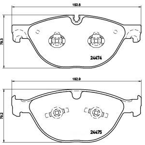 brembo Premium Low-Met OE Equivalent Front Brake Pads for 2017 Jaguar XJR - P36025