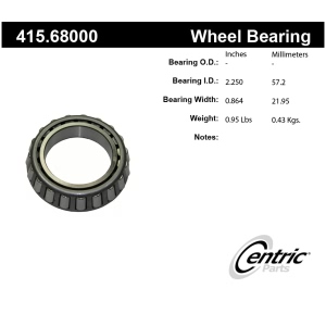 Centric Premium™ Rear Passenger Side Outer Wheel Bearing for 1990 Chevrolet R3500 - 415.68000