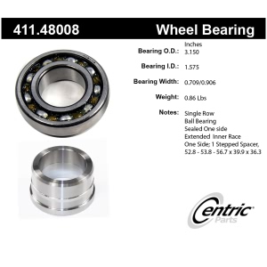 Centric Premium™ Axle Shaft Bearing Assembly Single Row for 2002 Chevrolet Tracker - 411.48008
