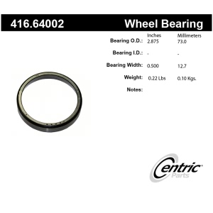 Centric Premium™ Rear Inner Wheel Bearing Race for Jaguar - 416.64002