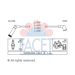 facet Spark Plug Wire Set for 1999 Hyundai Accent - 4.7119