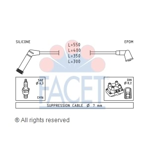 facet Spark Plug Wire Set for 1994 Hyundai Scoupe - 4.7119