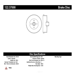 Centric Premium™ Brake Drum for Porsche - 122.37000