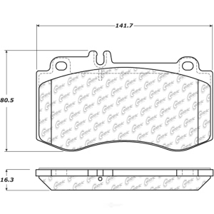 Centric Posi Quiet™ Semi-Metallic Front Disc Brake Pads for Mercedes-Benz CLS400 - 104.14200