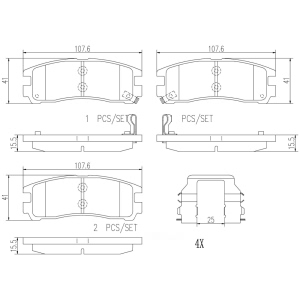 brembo Premium Ceramic Rear Disc Brake Pads for 1996 Dodge Avenger - P54012N