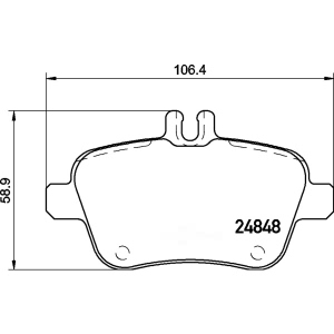 brembo Premium Low-Met OE Equivalent Rear Brake Pads for 2018 Infiniti QX30 - P50140