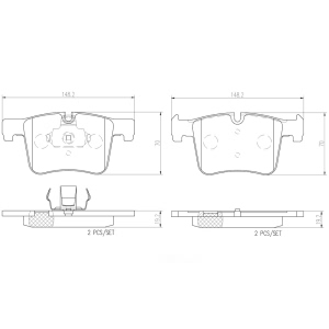 brembo Premium Ceramic Front Disc Brake Pads for 2018 BMW 328d - P06075N