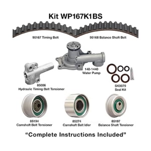 Dayco Timing Belt Kit With Water Pump for 1992 Mitsubishi Eclipse - WP167K1BS