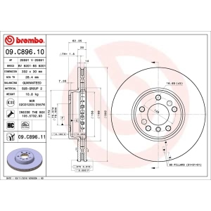 brembo UV Coated Series Vented Front Brake Rotor for 2000 BMW X5 - 09.C896.11