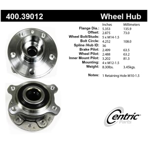 Centric Premium™ Wheel Bearing And Hub Assembly for 2011 Volvo S60 - 400.39012