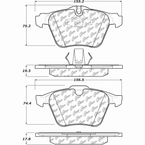 Centric Posi Quiet™ Semi-Metallic Front Disc Brake Pads for 2006 Jaguar XJR - 104.12402