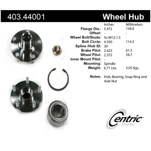 Centric Premium™ Wheel Hub Repair Kit for 1999 Toyota Solara - 403.44001